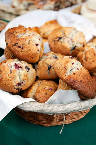 istock Basket of blueberry muffins 182864542