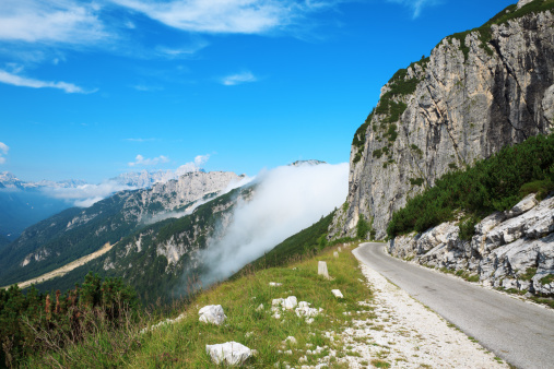 Highest mountain road in Slovenia (Road to Mangart).