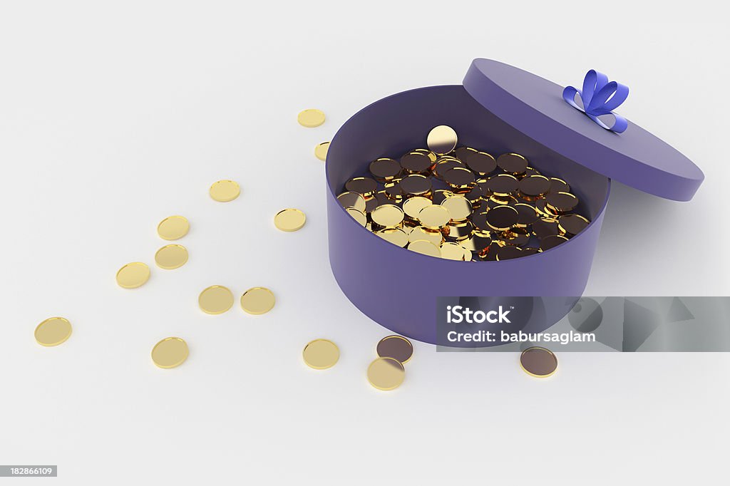 Caja de monedas de oro - Foto de stock de Abierto libre de derechos