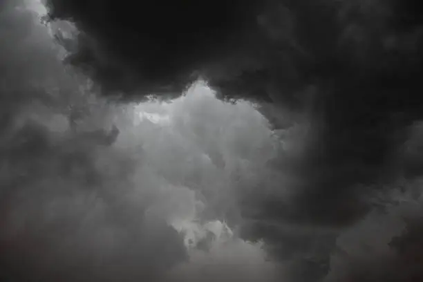 Photo of Dark grey storm clouds with limited light