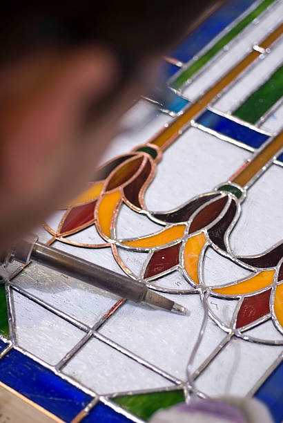 istock Crafting a Copper Foil Stained Glass Window 182867461