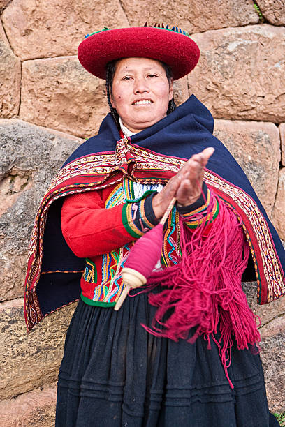 istock Peruvian woman spinning wool, The Sacred Valley, Chinchero 182867545