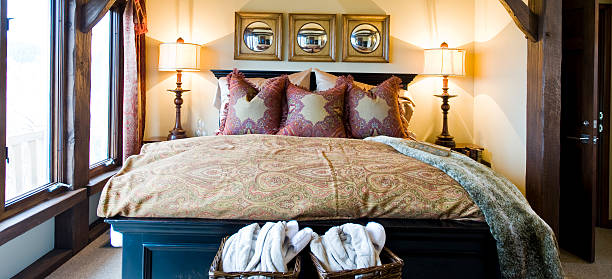 Luxurious interior of a bedroom in a classic style