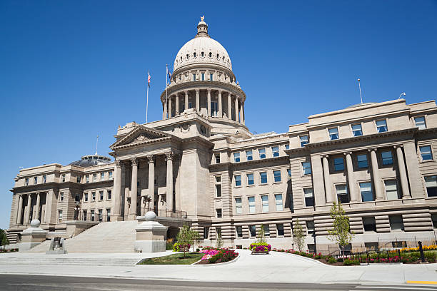 capitólio do estado de idaho edifício em boise - idaho boise state idaho state capitol imagens e fotografias de stock