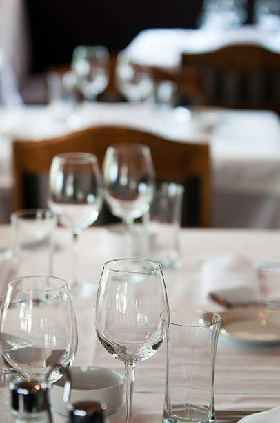 istock Wine glasses in a fine restaurant 182868338