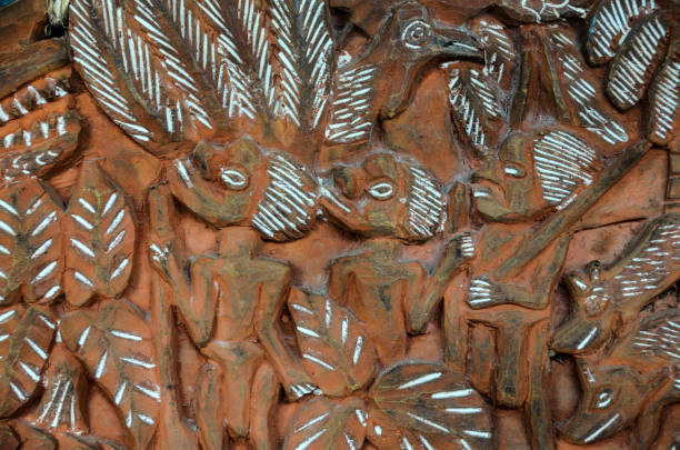 istock Antique Carved Wood Bas Relief 1828685663