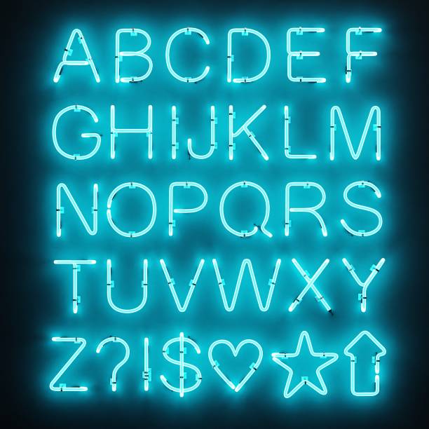 istock Realistic 3D Render of Neon Alphabet 1828685844