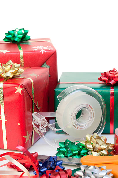 istock Christmas present wrapping supplies 182869192
