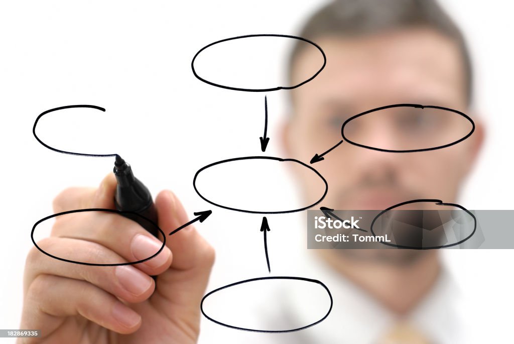 Empresário com Diagrama - Royalty-free Adulto Foto de stock