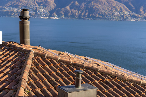 Solar panels off the roof, broken tiles