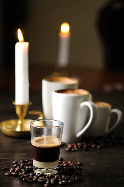 istock Hot Espresso with Cortado Art 182869863