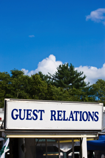 A guest relations booth at a county agricultural fair