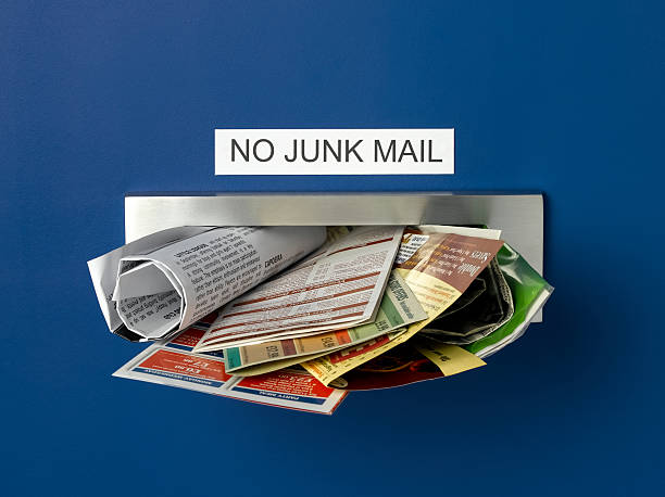 no junk mail letter box stuffed with junk mail junk mail photos stock pictures, royalty-free photos & images