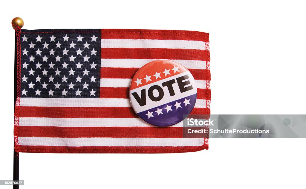 Drapeau des États-Unis et de voter à - Photo de Broche libre de droits