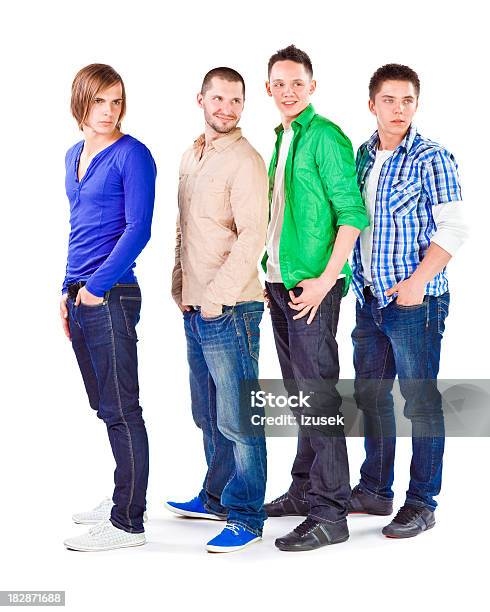 Young Adult Men Stock Photo - Download Image Now - Green Color, People, White Background