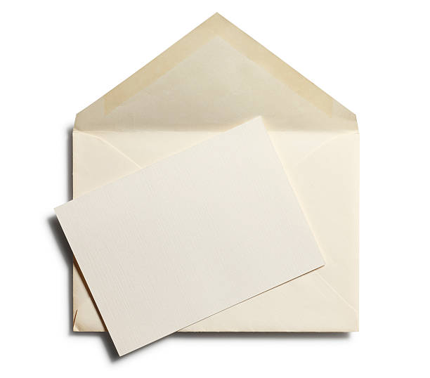 Old Envelope with Blank Note stock photo