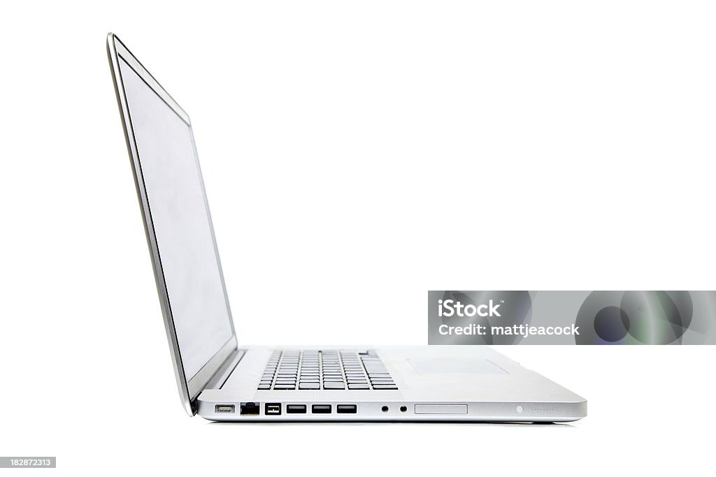 Laptop side view of a laptop Laptop Stock Photo