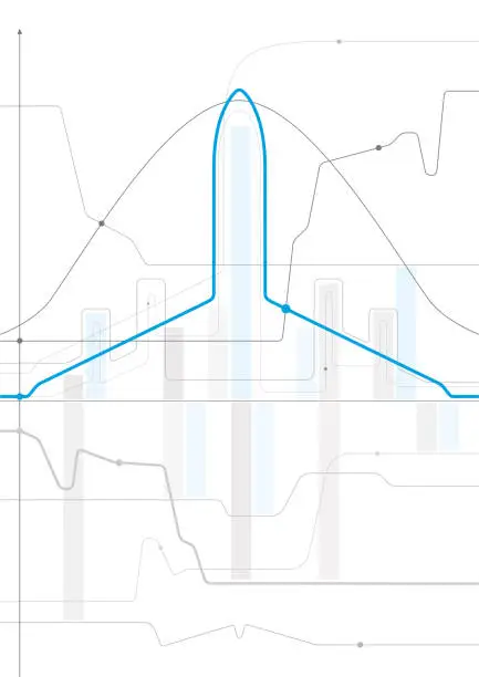 Vector illustration of Avia transport. Airplane outline illustration for your project. Gray and blue lines image on white background. Vector design art