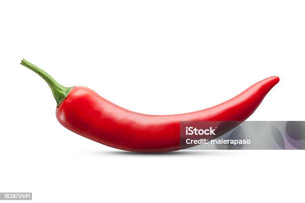 Czerwona Papryka Chili - zdjęcia stockowe i więcej obrazów Papryka chili - Papryka chili, Czerwona papryka chili, Białe tło