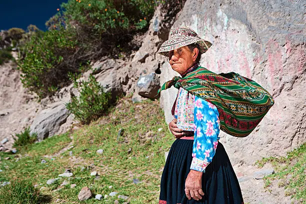 Colca Canyon is a canyon of the Colca River in southern Peru. It is located about 100 miles (160 kilometers) northwest of Arequipa. It is more than twice as deep as the Grand Canyon in the United States at 4,160 m. However, the canyon's walls are not as vertical as those of the Grand Canyon. The Colca Valley is a colorful Andean valley with towns founded in Spanish Colonial times and formerly inhabited by the Collaguas and the Cabanas. The local people still maintain ancestral traditions and continue to cultivate the pre-Inca stepped terraces.http://bem.2be.pl/IS/peru_380.jpg