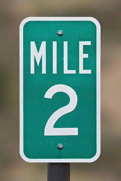 Mile Number 2 of a set of mile markers 0 through 10Part of the Milepost Sign Series: