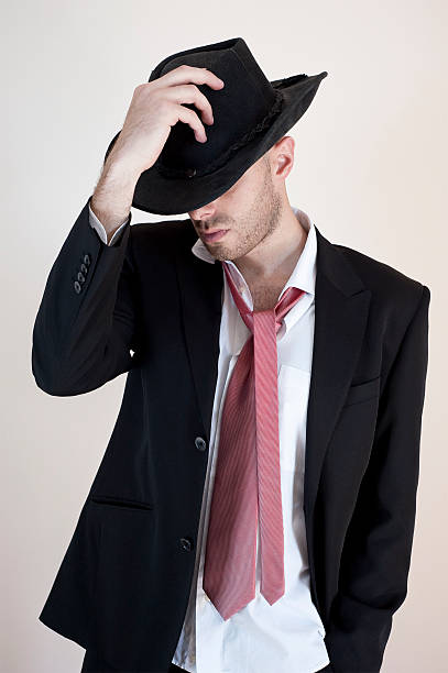 istock Elegance Boy With Hat On The Face 182873282