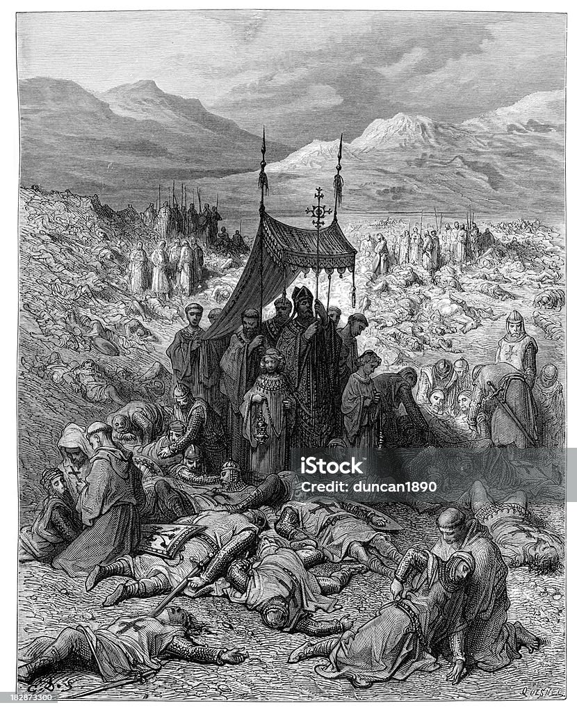 Enfouir la mort après la bataille de Dorylaeum - Illustration de Bataille libre de droits
