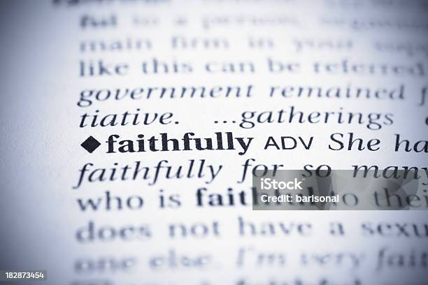 Faithfully 단어 개념에 대한 스톡 사진 및 기타 이미지 - 개념, 결정, 공부