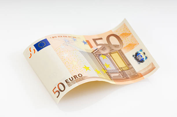 istock Waved fifty Euro banknote 182873846