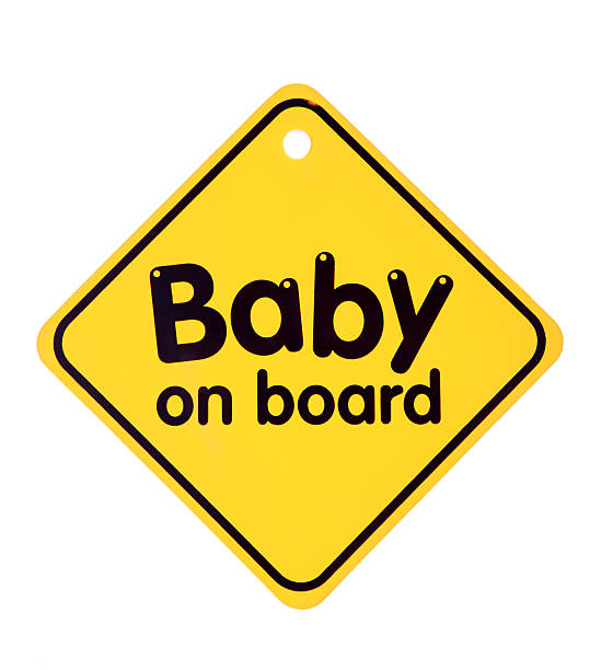 baby on board sign stock photo