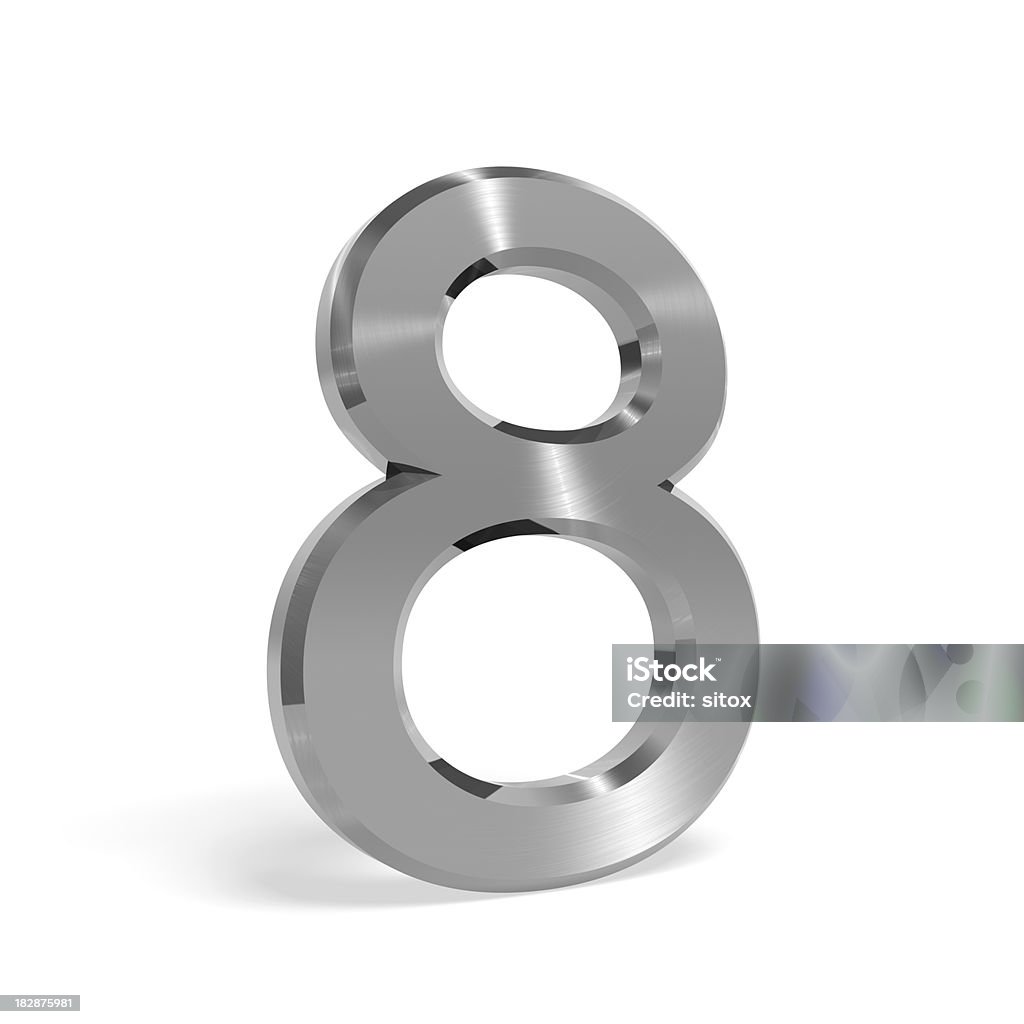 Número de Metal ocho (8) todos los demás están disponibles como - Foto de stock de Acero inoxidable libre de derechos