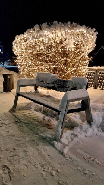 istock snowy bench Christmas mood. 1828761507