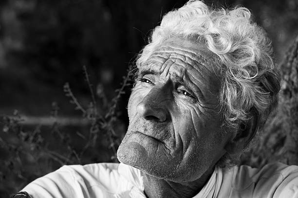istock Elderly Man's Portrait.Black And White 182876202