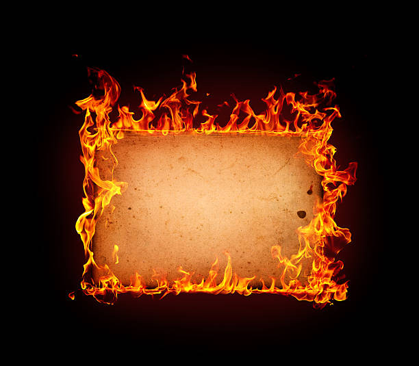 brûler papier. - fireball orange flame burnt photos et images de collection