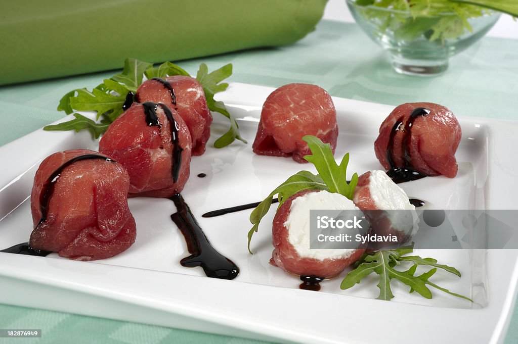 Carpaccio mit Käse gefüllter - Lizenzfrei Balsamico Stock-Foto