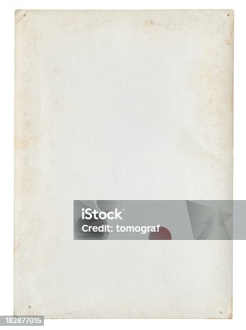 istock Blank paper background isolated (Clipping path included) 182877015