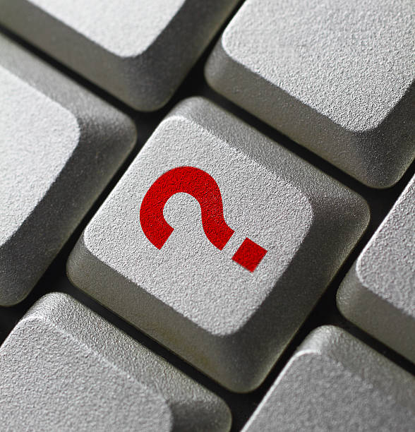 Question mark on the button stock photo