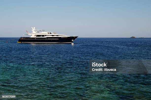 Yacht With Copy Space Stock Photo - Download Image Now - Blue, Color Image, Copy Space