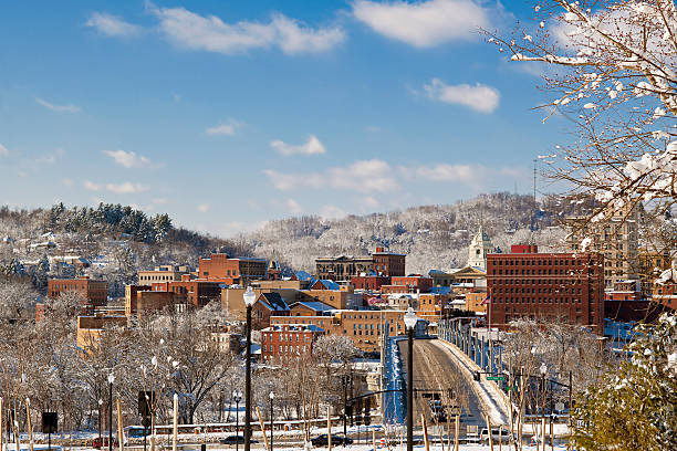 Fairmont, West Virginia in winter stock photo