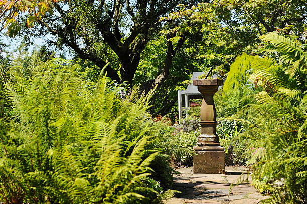 istock Sundial on a sandstone plinth in a garden during summer 182877499