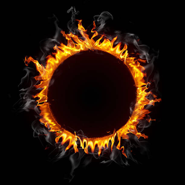 monture ronde feu - fireball orange flame burnt photos et images de collection