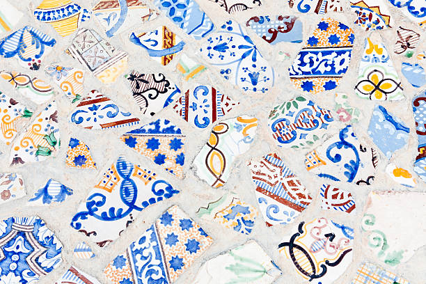 Tunisia:  Colorful Tile Fragments Used as PavementMore photos of Tunisia and its heritage are in