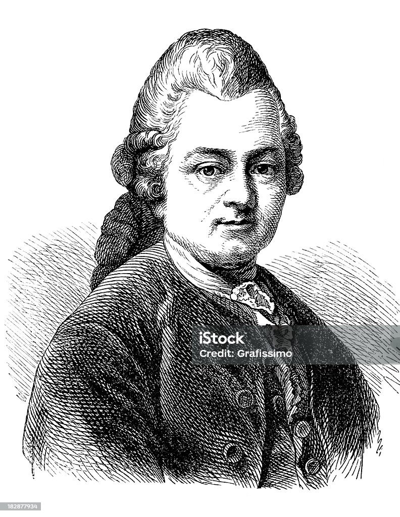 Gravação de Gotthold Ephraim Lessing de 1870 - Royalty-free Agente publicitário Ilustração de stock