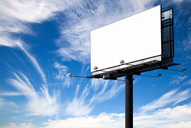 A white blank billboard with the view of the sky