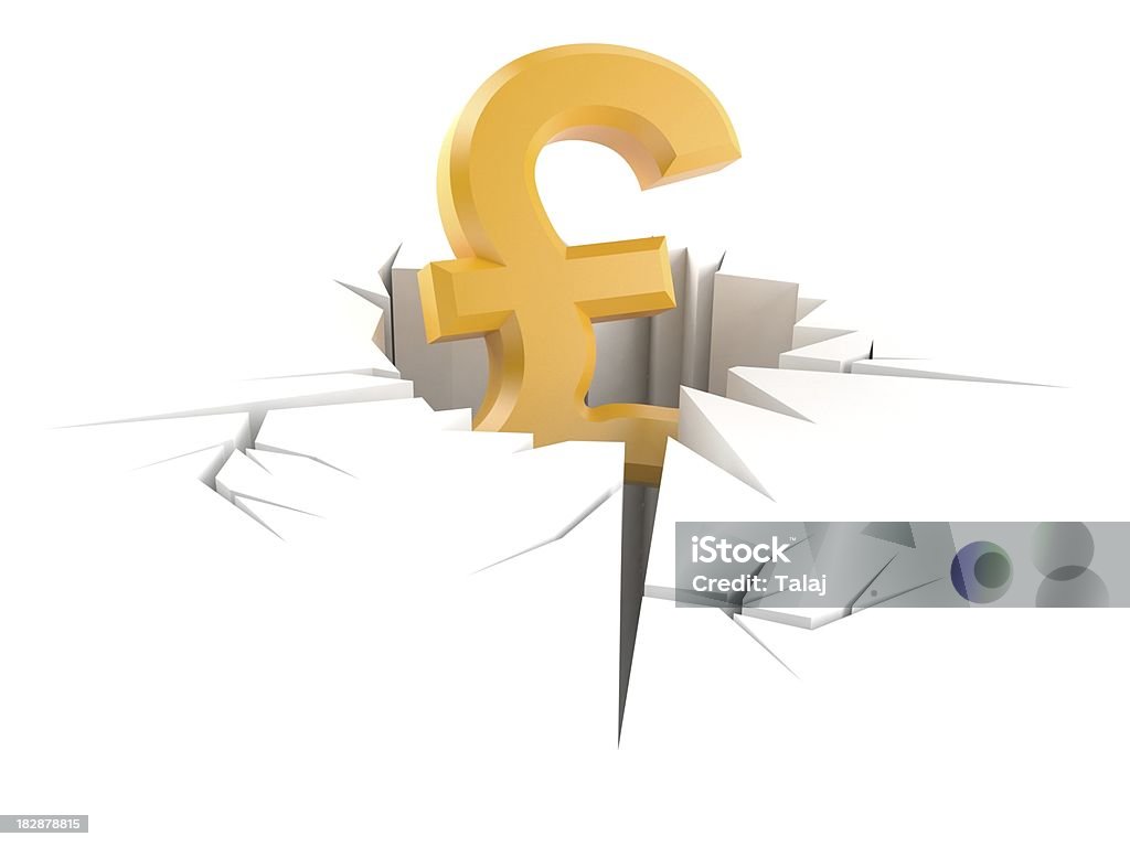 Pound problem Pound symbol inside hole isolated on white background Currency Stock Photo