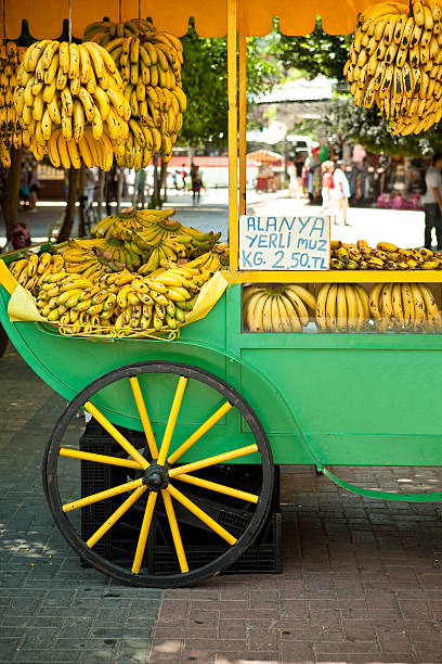 istock Open air bananas market 182878960