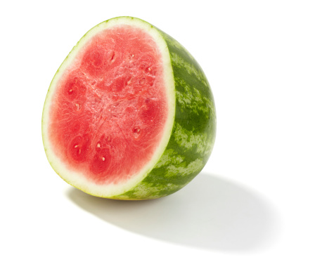 Half a seedless watermelon isolated on white background.Please see some similar imagess from my portfolio: