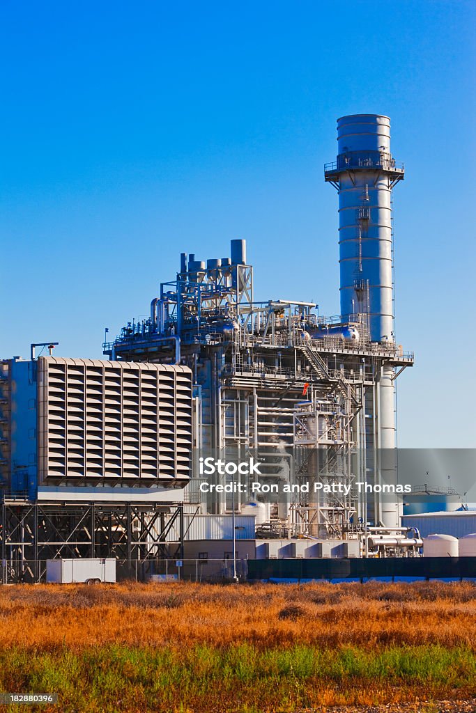 Natural Gas-Fired elektrische Kraftwerk - Lizenzfrei Arbeitsstätten Stock-Foto