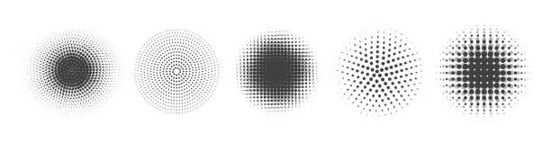 Vector illustration of Modern abstract dotted circles. Dots on round background. Vector dotted overlay frames for poster, banner