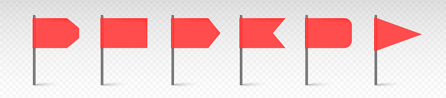 Tag Point Sign Red Flag Vector Set Map Marks For Gps Point Concept Of Pointer Tag And ...